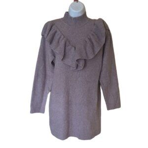 ZARA Purple Puce Sweater with Ruffles Suze 13-14